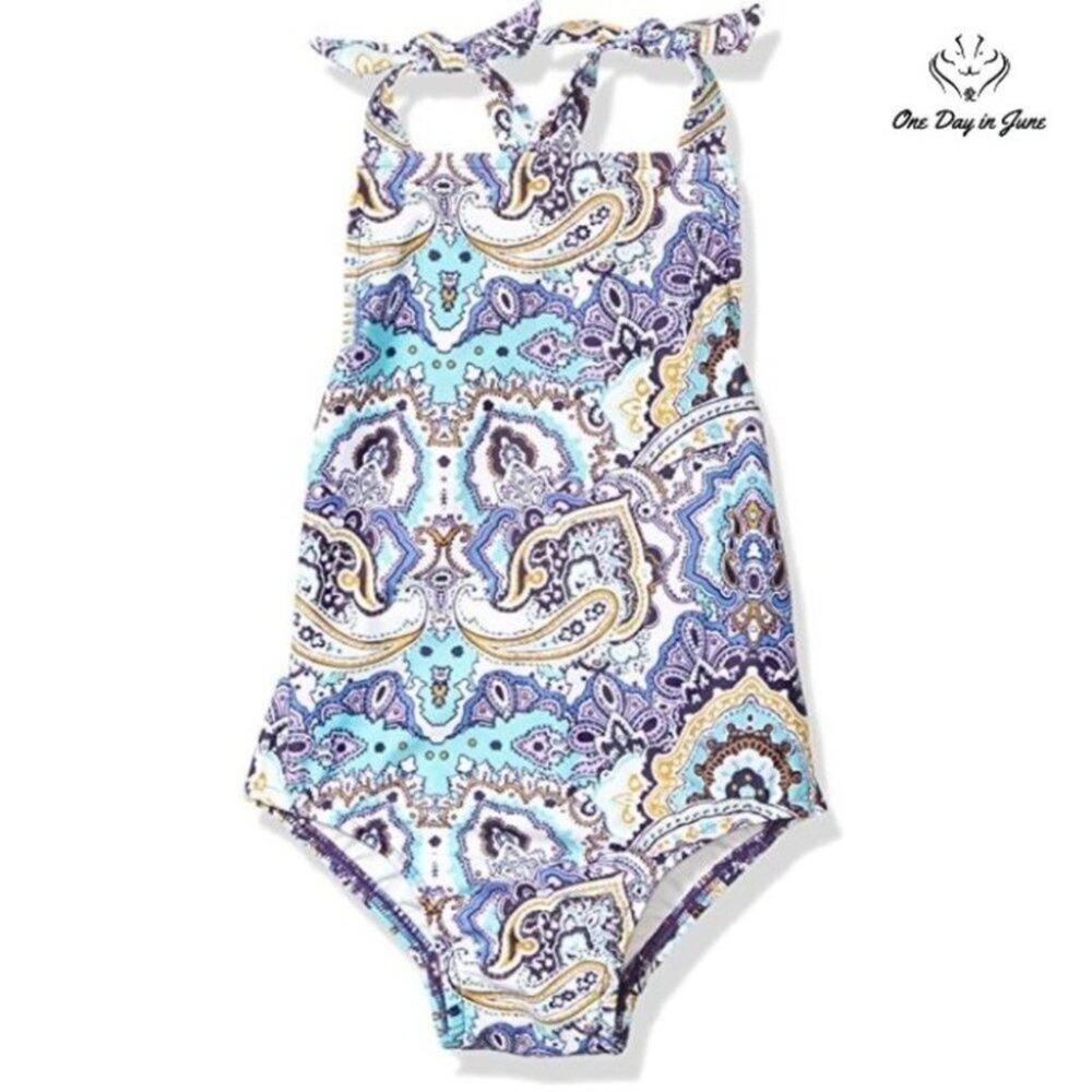 Seafolly High Neck Tie Shoulder Tank One Piece Swimsuit Size 0